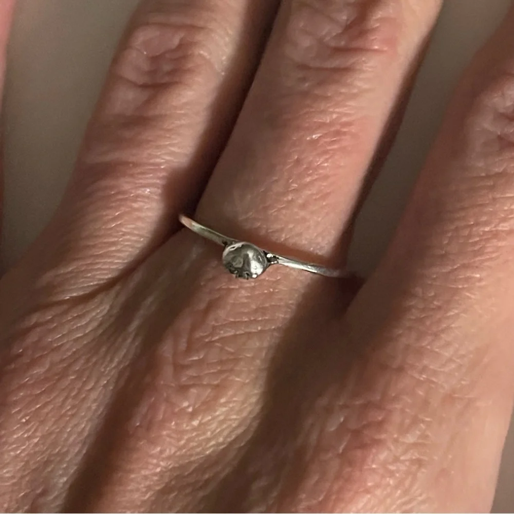 New Sterling Silver Hershey Kiss Minimalist Bohemian Handmade Ring Size: 7